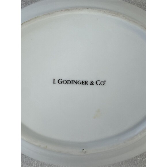 I. Godinger & Co. Spring Floral Butterfly Scalloped Curved Edges Serving Dish - Picture 9 of 11